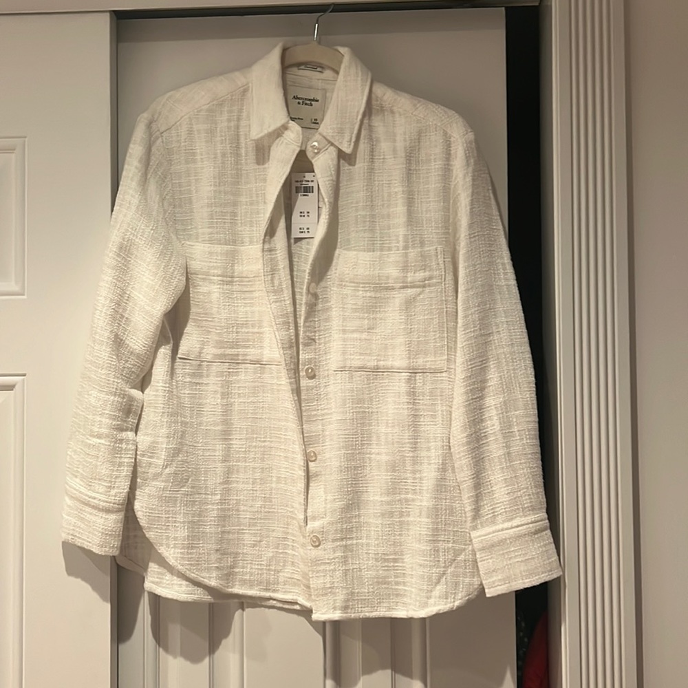NWT Abercrombie oversized button up white (XS)